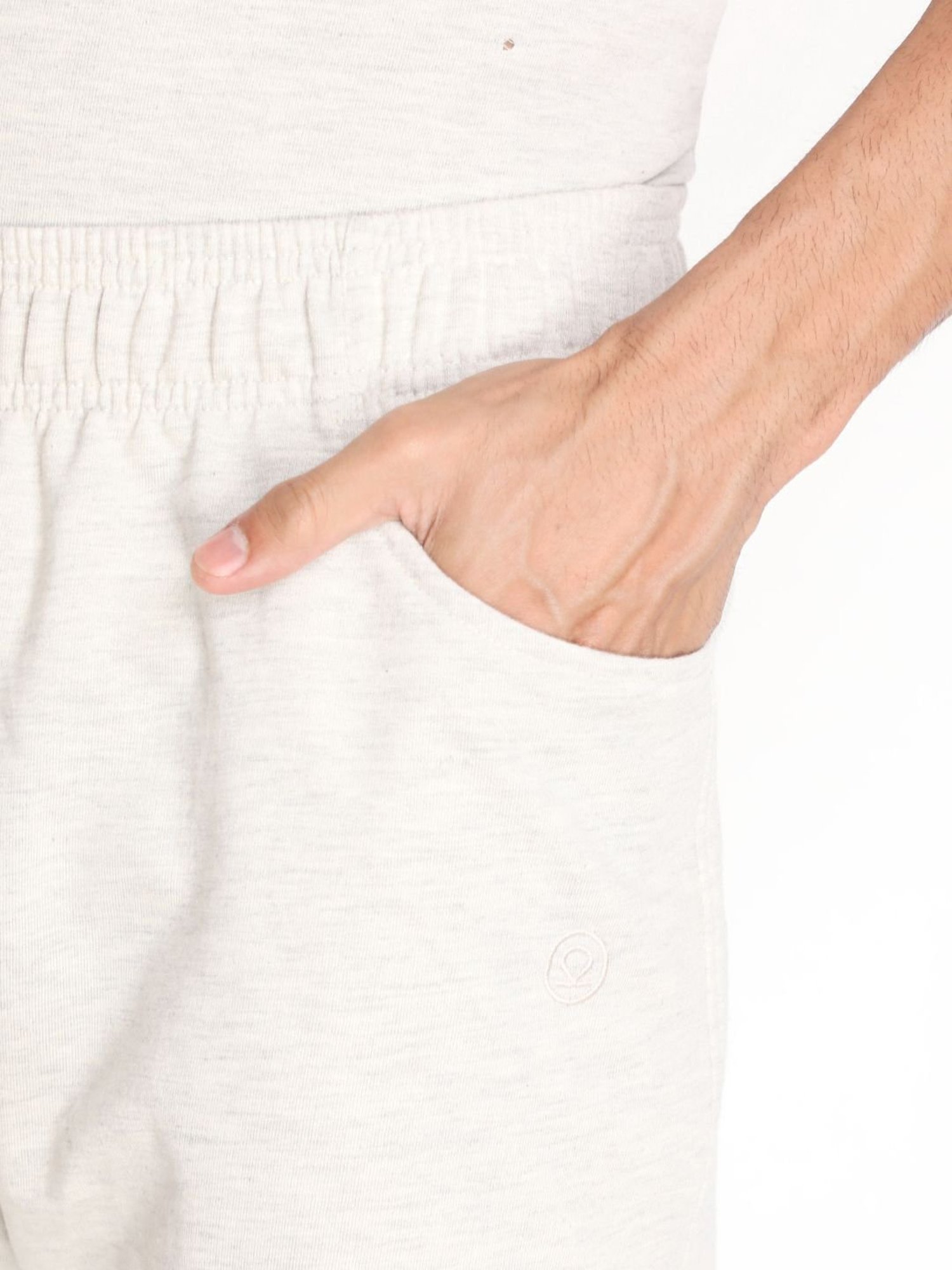 Chkokko Off White Cotton Regular Fit Shorts