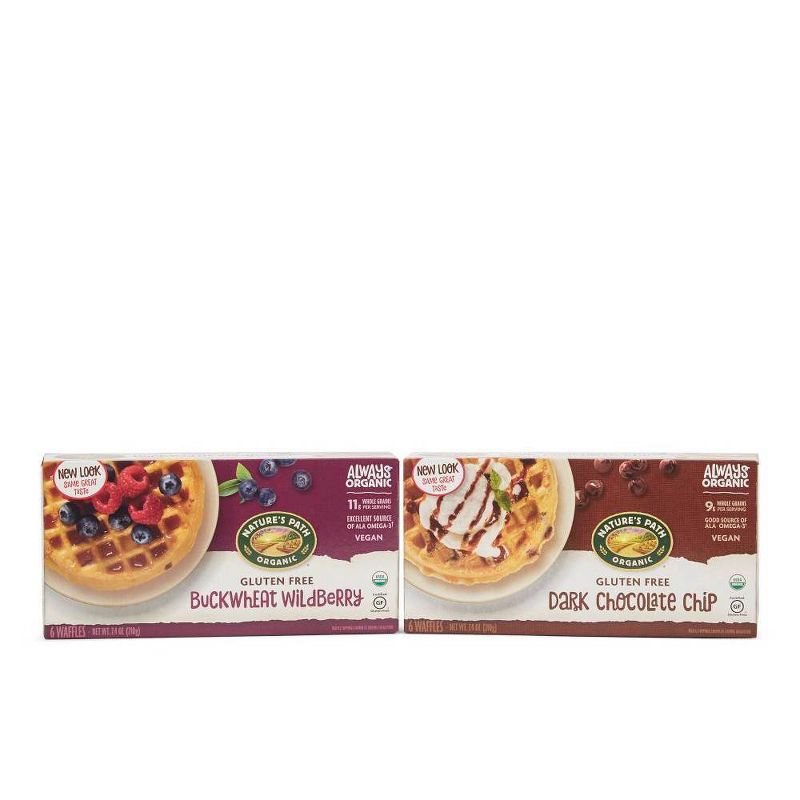 Nature's Path Gluten Free Organic Vegan Dark Chocolate Chip Frozen Waffles - 7.4oz