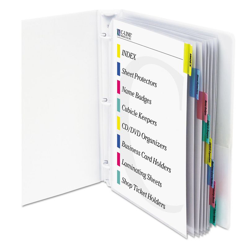 C-Line Sheet Protectors with Index Tabs Assorted Color Tabs 2" 11 x 8 1/2 8/ST 05580