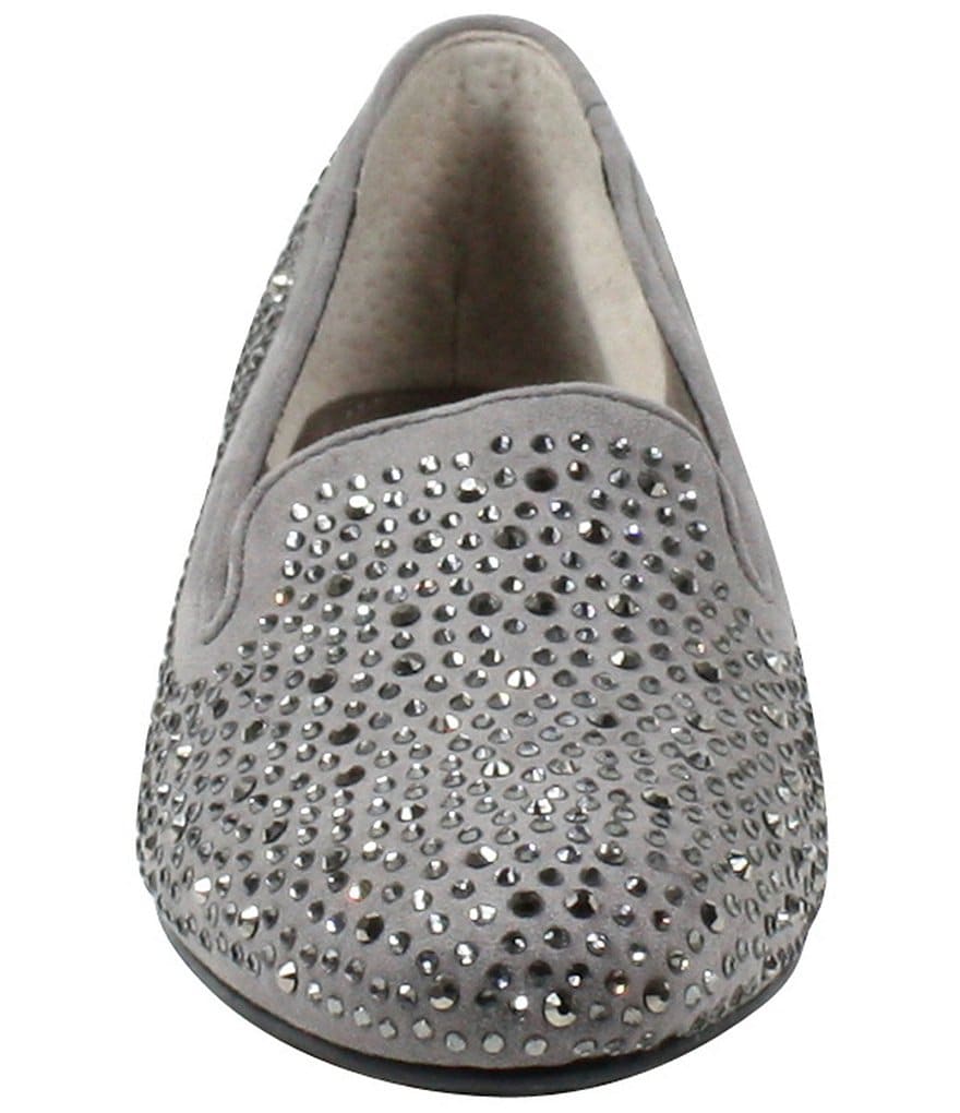 J. Renee Hanuko Suede Rhinestone Slip Ons