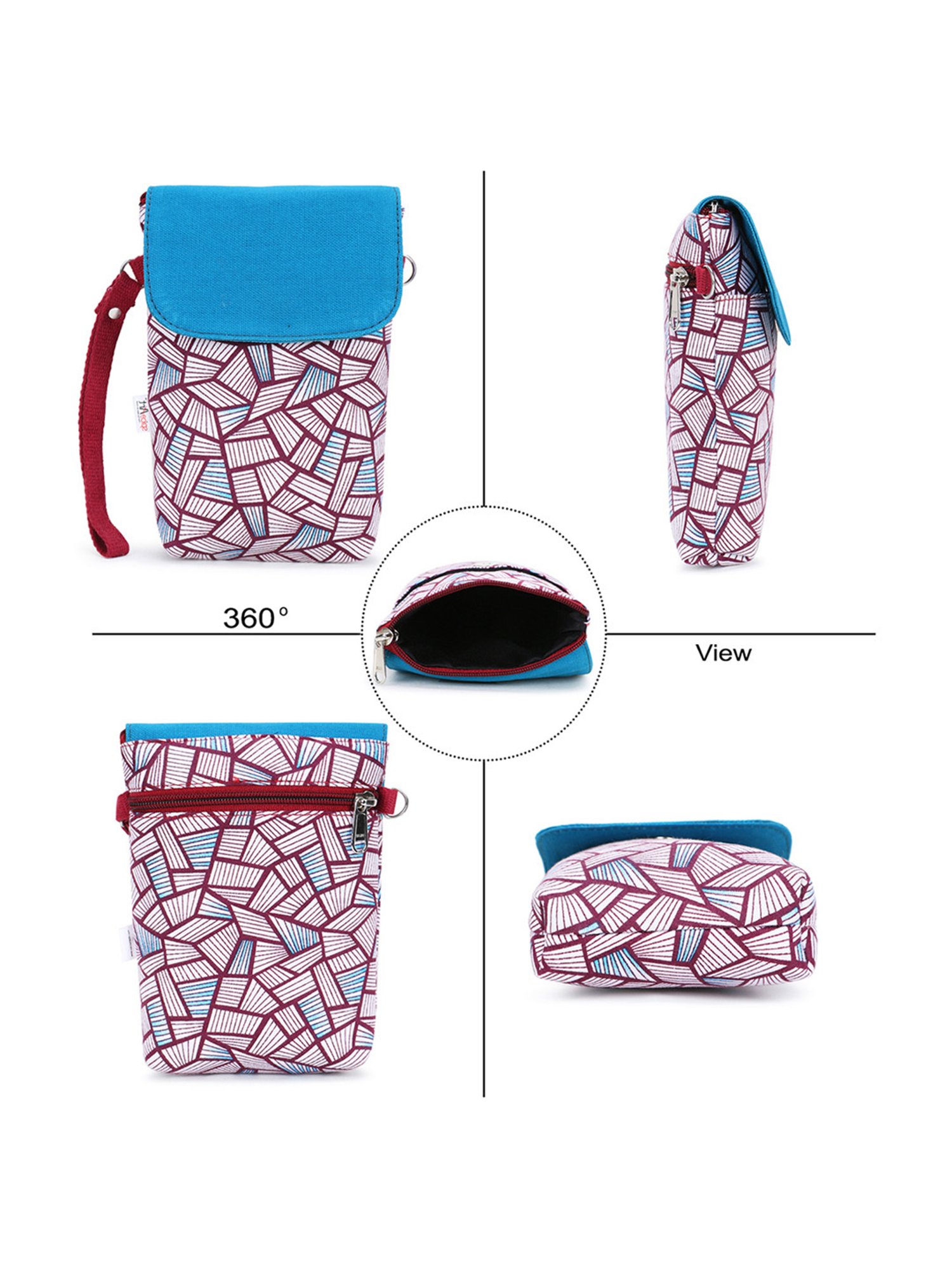 Spice Art Maroon Printed Mini Cross Body Bag