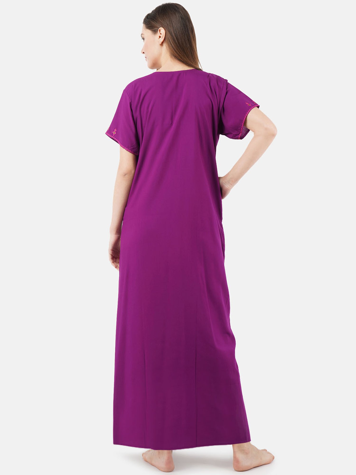 KOI SLEEPWEAR Purple Embroidered Nighty