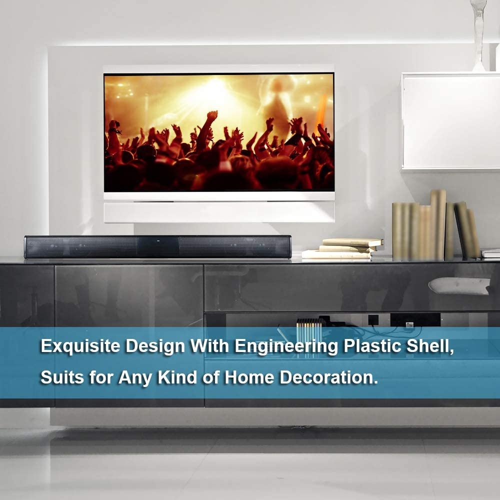 Docooler Luxury Wireless BT 4.0 Soundbar Speaker TV Home Theater 3D Soundbars Bass Television Subwoofer with RCA Line Remote Control(Air Column Bag Package)