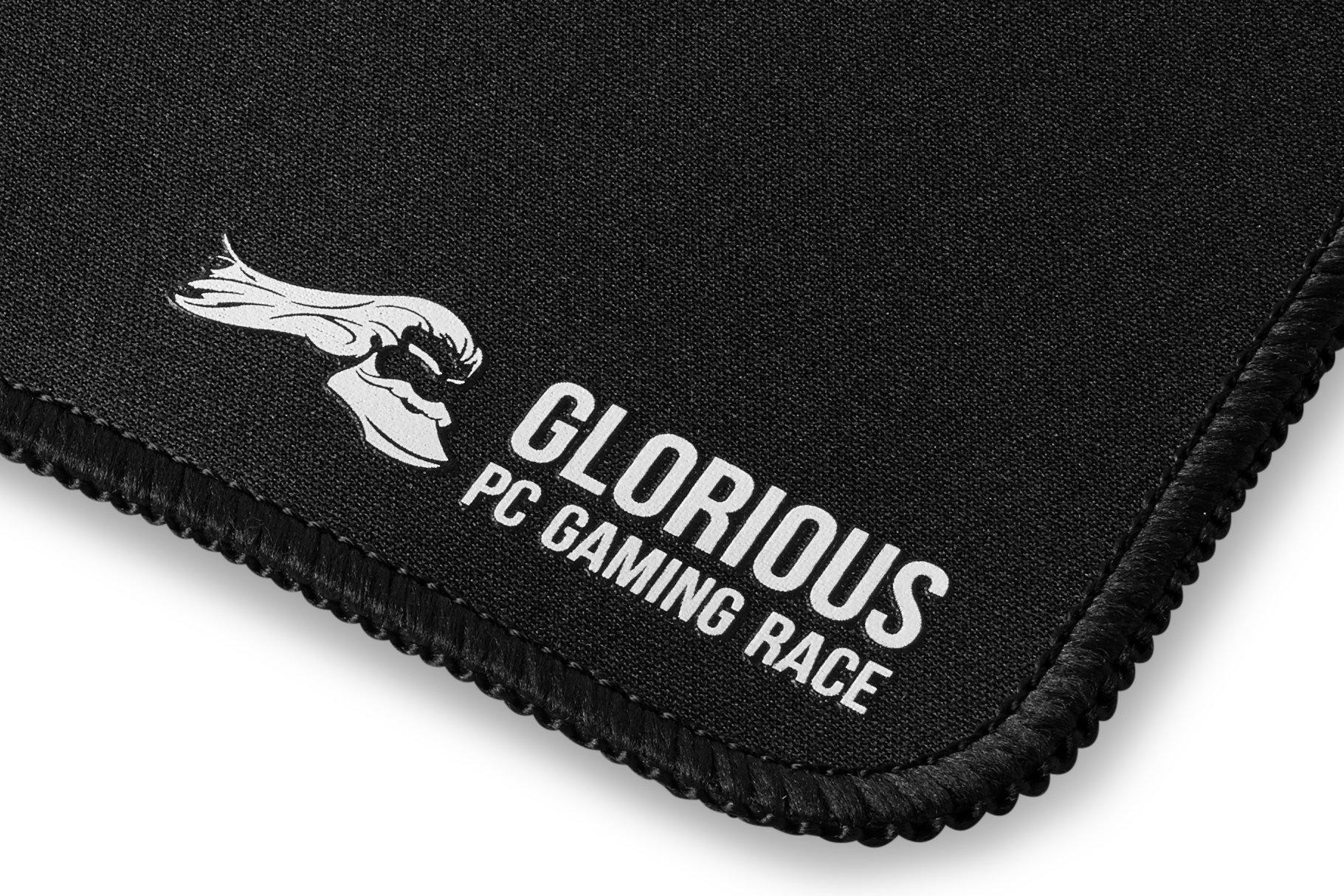 Glorious Large Gaming Mouse Mat / Pad - Stitched Edges, 2mm thick, Black Mousepad | 11"x13"x0.08" (G-L)