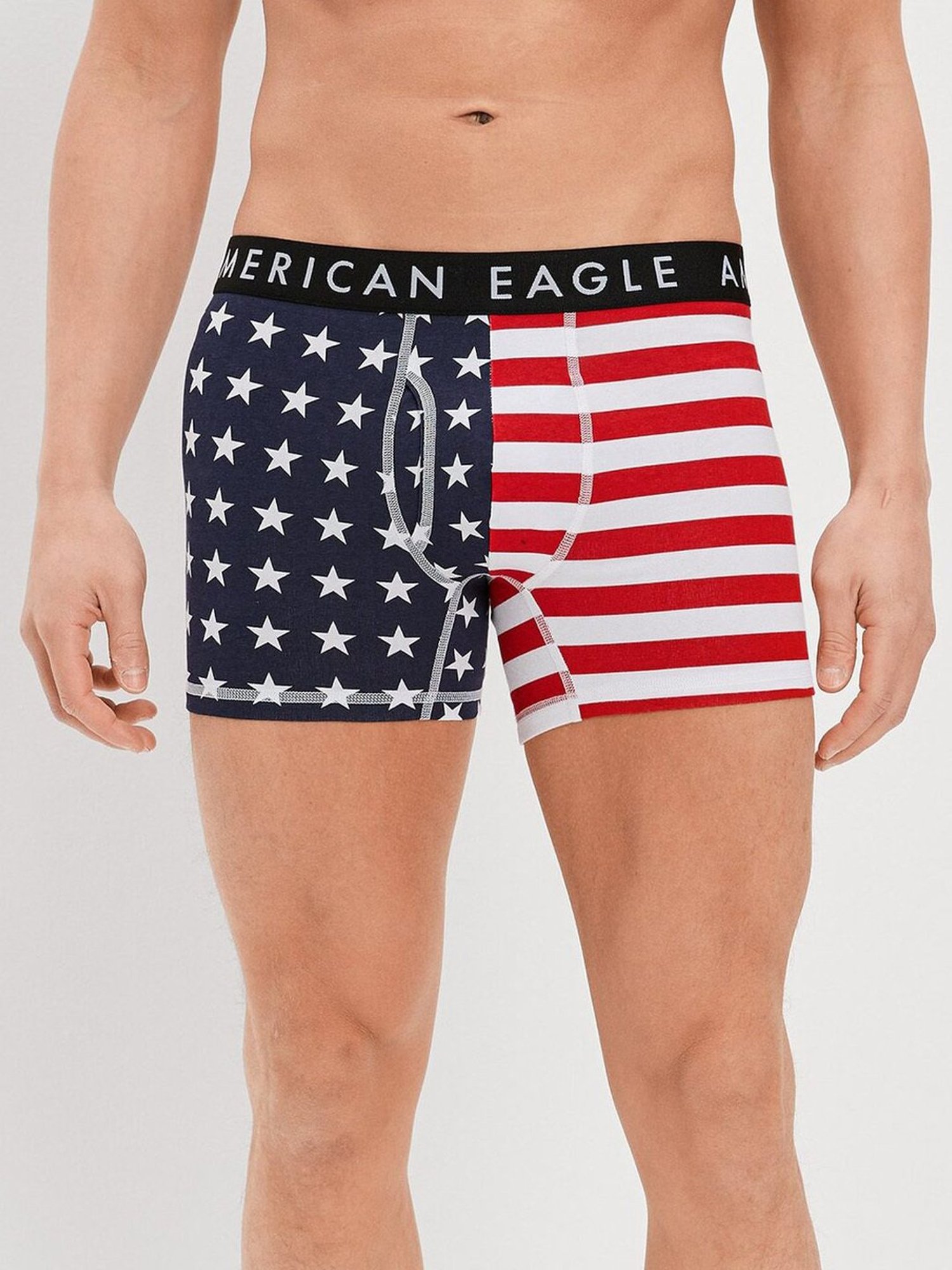 American Eagle Blue Cotton Regular Fit Printed Boxers