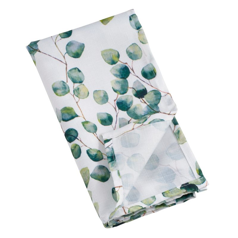 Saro Lifestyle Dining Table Napkins With Eucalyptus Leaf (Set of 12)