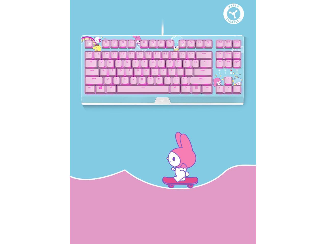 Razer HelloKitty I SANRIO Pink Wired Keyboard Exclusive 87 Key Backlit Mechanical Keyboard