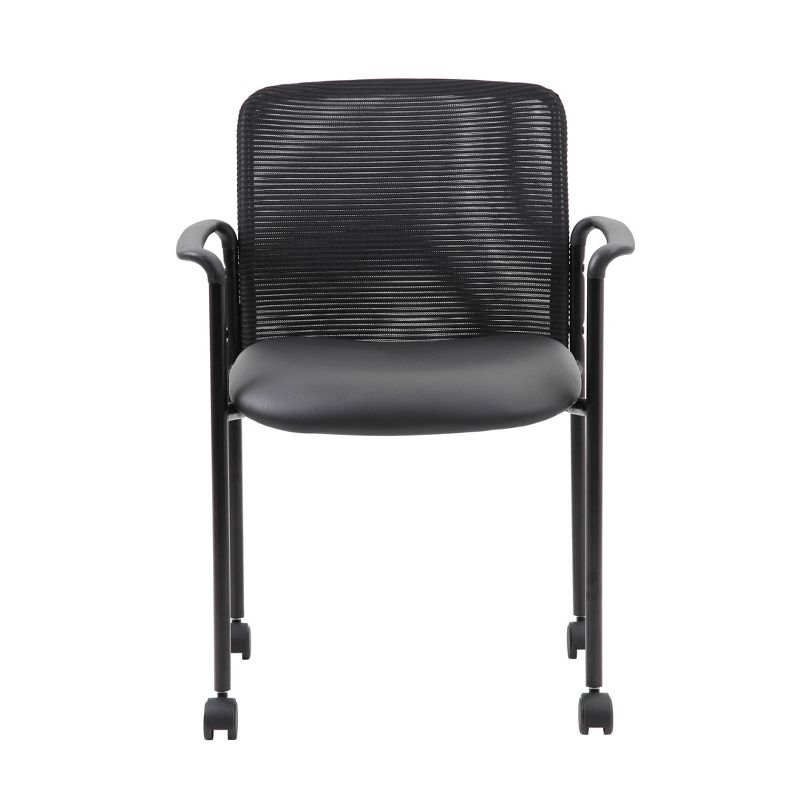 Mesh Guest Chair with Casters Black - Boss Office Products