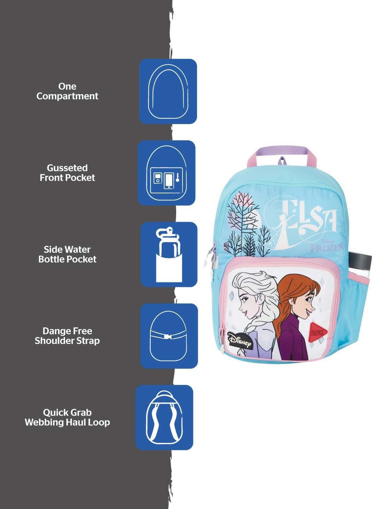 Wiki 11 Ltrs Blue Medium Backpack