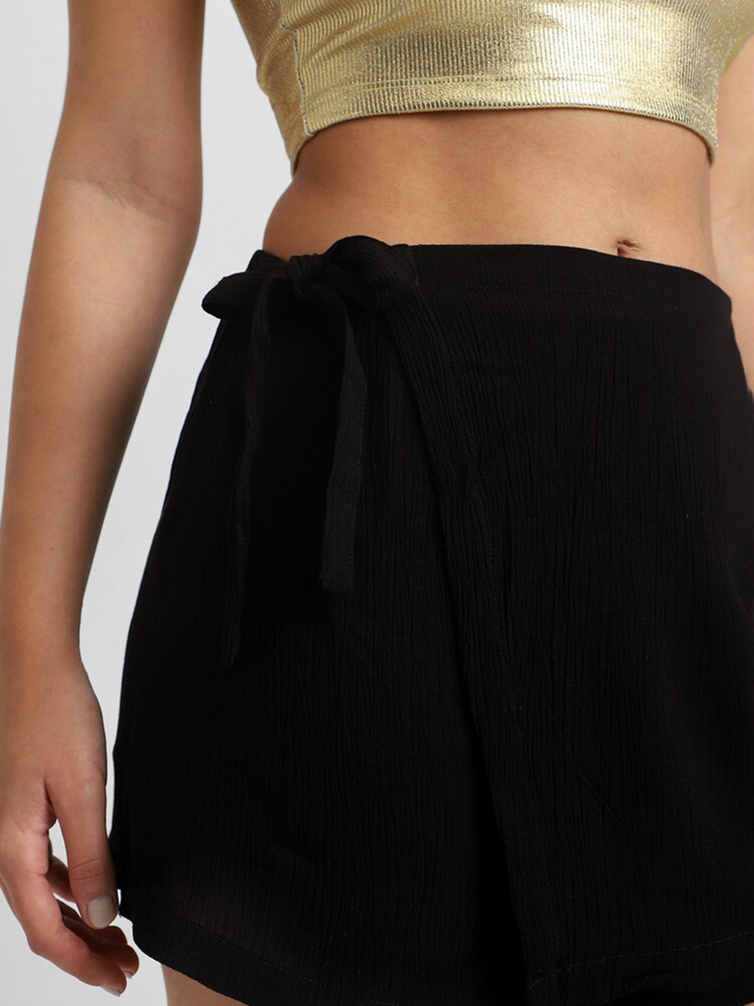 Forever 21 Black Wrap Mini Skirt