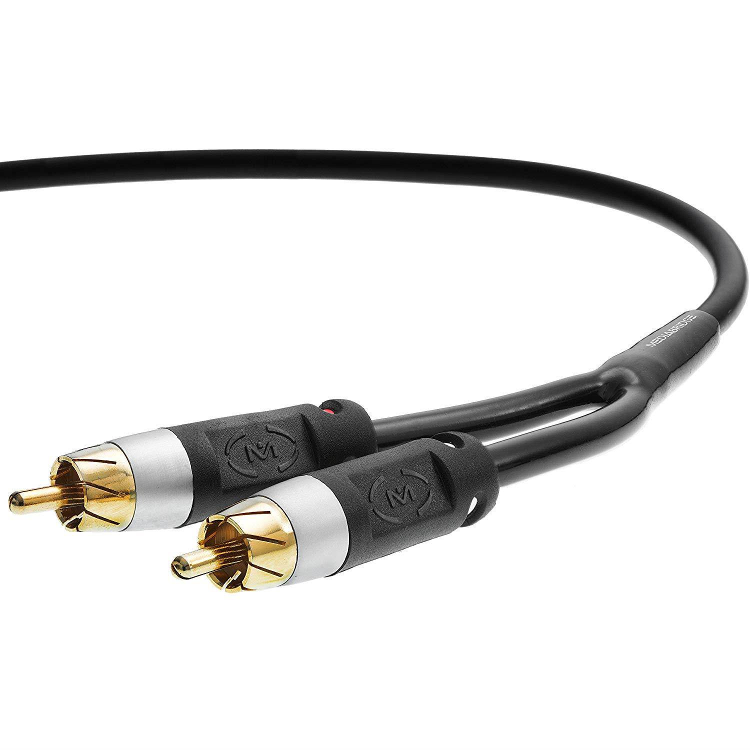 Mediabridge Stereo Cable with Left and Right Audio (6 Feet) - RCA to RCA Gold-Plated Connectors - (Part# MPC-ALR-06B)