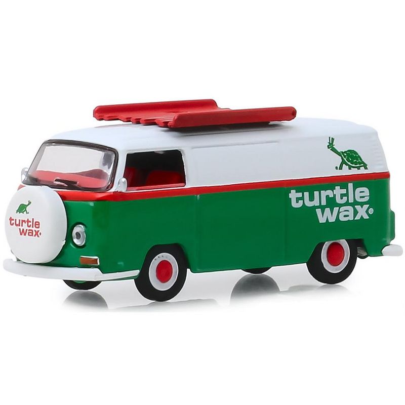 1972 Volkswagen Type 2 Panel Van Green & White "Turtle Wax" "Running on Empty" Series 9 1/64 Diecast Model by Greenlight