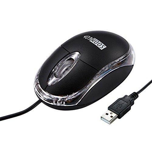 SOON GO Computer USB Wired Optical Mouse with Scrollwheel (Black)
