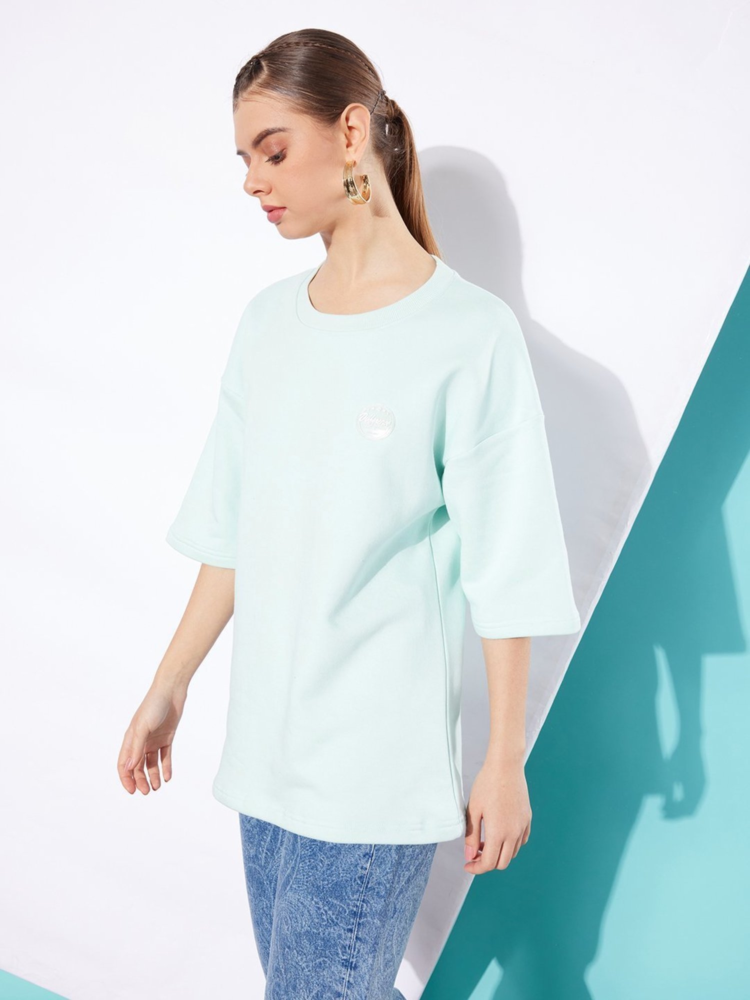 Difference of Opinion Light Blue Fleece Oversized Sweatshirt