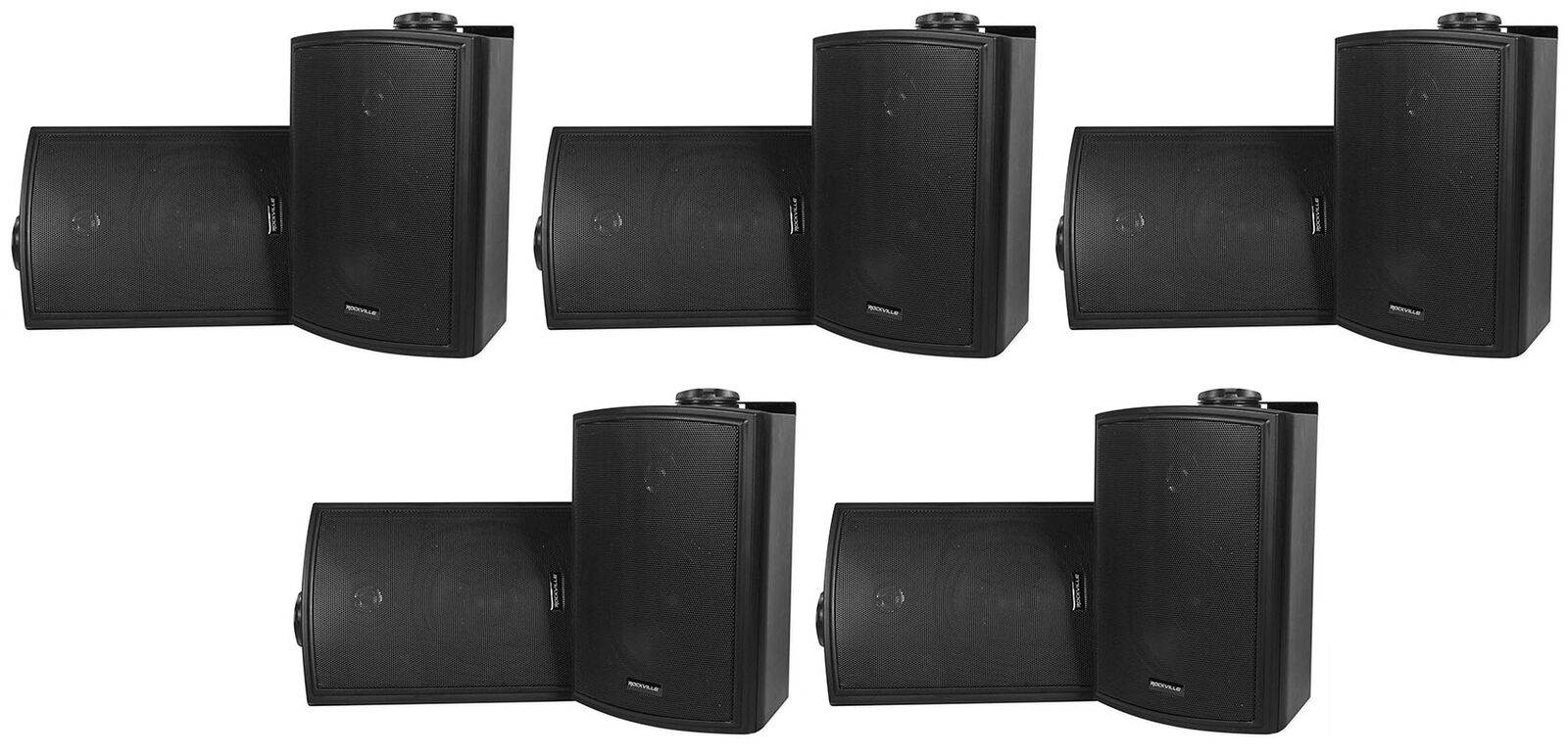 10 Rockville HP5S Black 5.25" Outdoor/Indoor Home Theater Patio Swivel Speakers