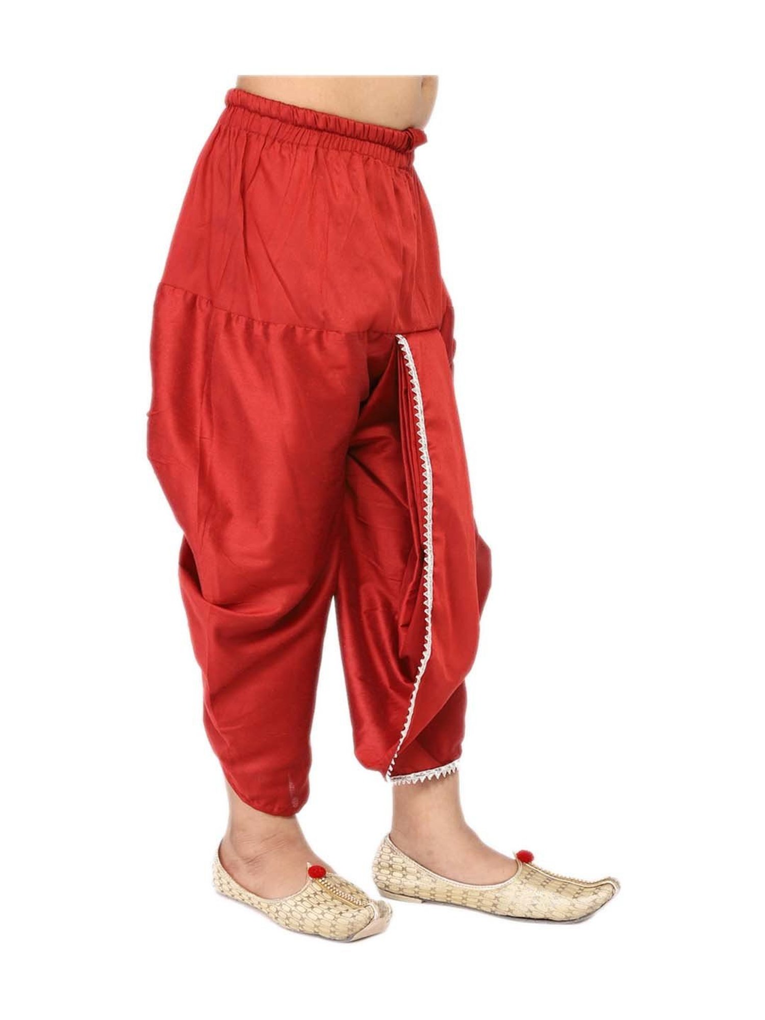 VASTRAMAY Kids Maroon Regular Fit Dhoti