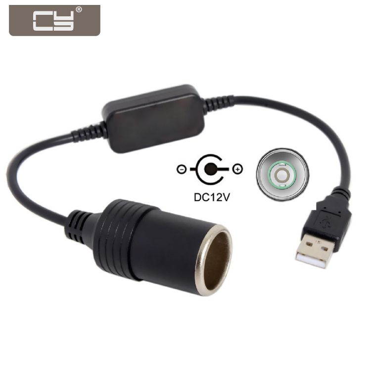 USB 5V To DC 12V Car Charger Socket Converter Adapter Auto Interior Accessories