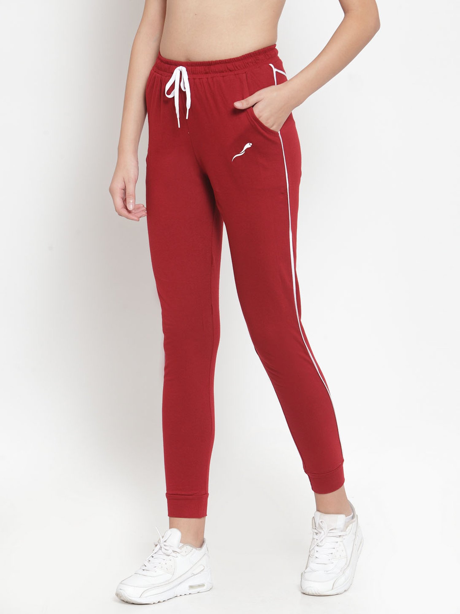 Boston Club Maroon Cotton Trackpants