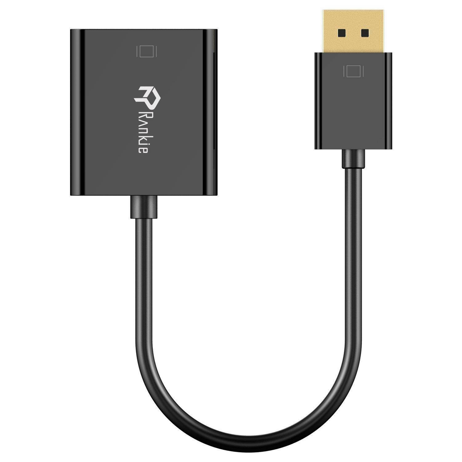 DP to VGA, Rankie Gold Plated DisplayPort DP to VGA Male to Female Adapter Converter