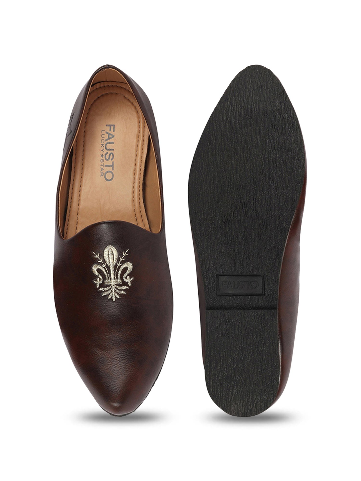 Fausto Men's Brown Ethnic Juttis