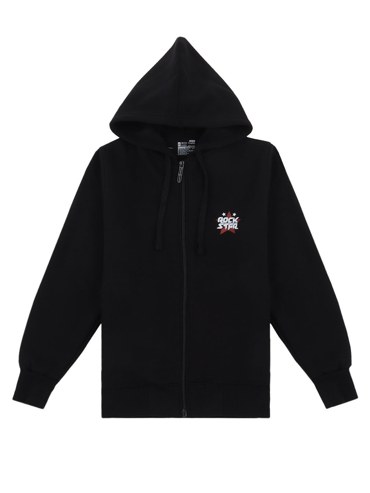 Proteens Kids Black Printed Full Sleeves Hoodie