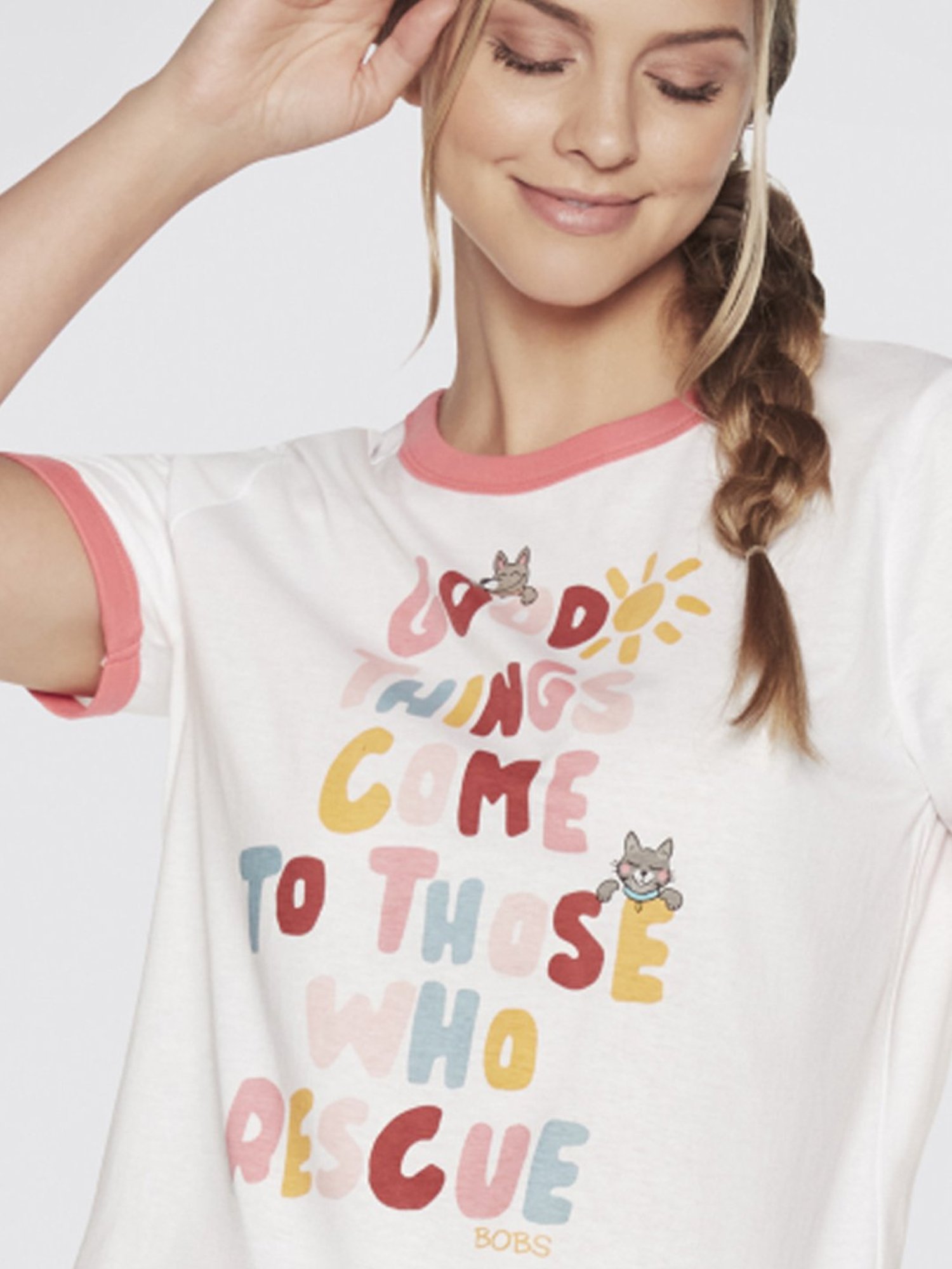 Skechers White Graphic Print T-shirt