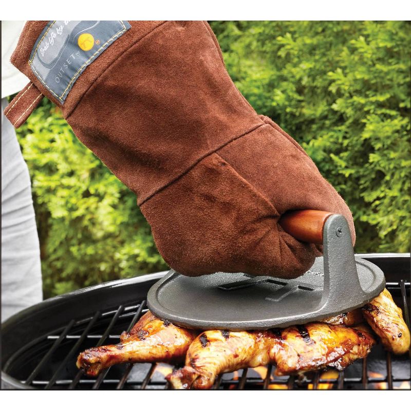 15" Leather Grill Mitt Brown - Outset