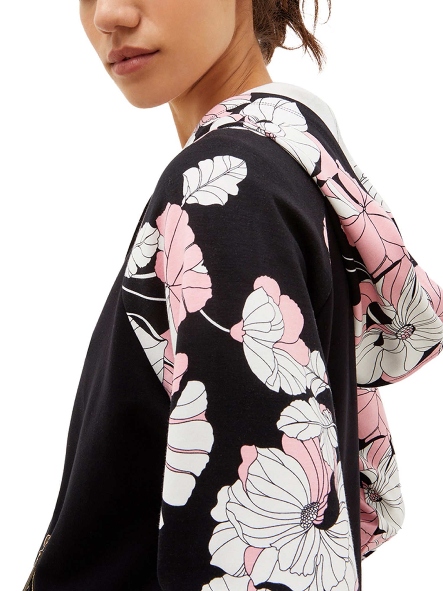 Liu Jo Flower Dragee & Nero Floral Print Regular Fit Hoodie