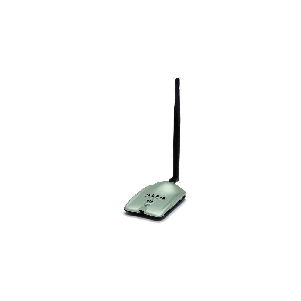 Alfa AWUS036NHR High-Gain 2000mw 802.11 B/G/N Wireless USB Network Adaptor with 5 DdBi Screw-On Swivel Rubber Antenna