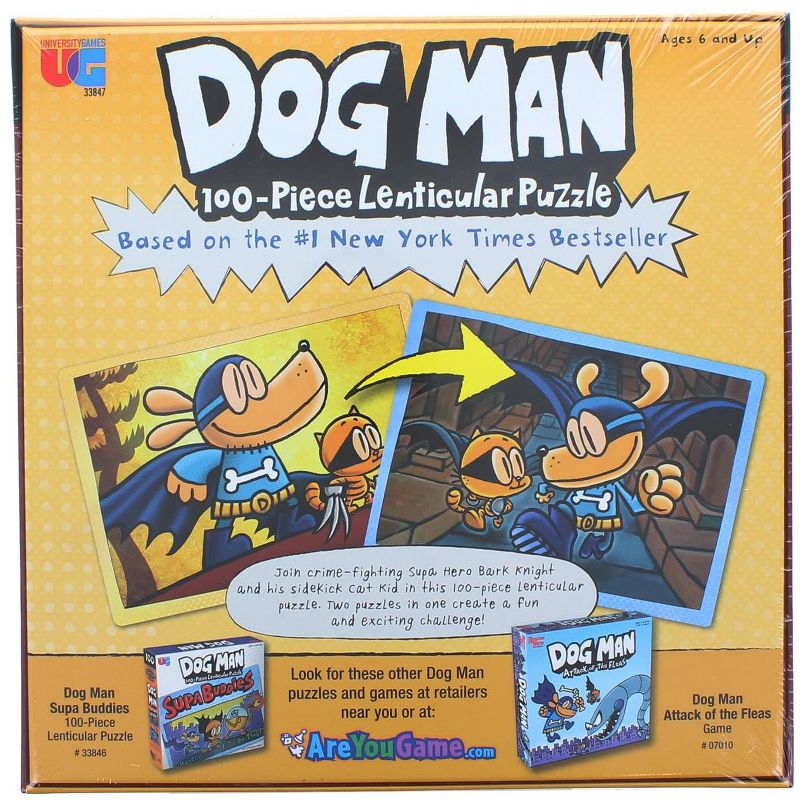 University Games Dog Man Adventures 100 Piece Lenticular Jigsaw Puzzle