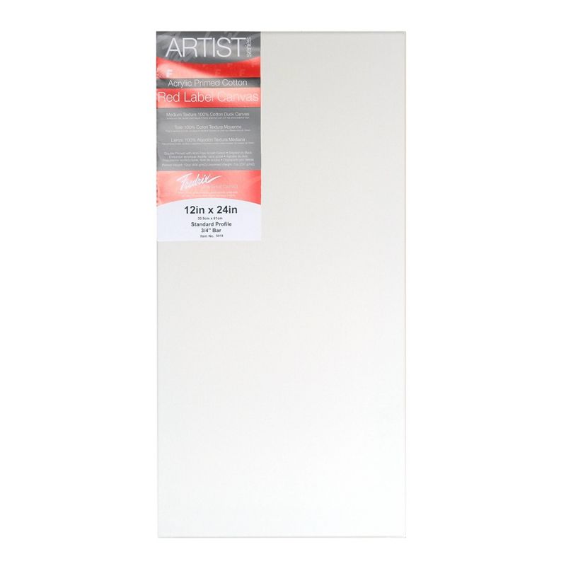 Fredrix Red Label Stretched Cotton Canvas 12 X 24" - 2pk