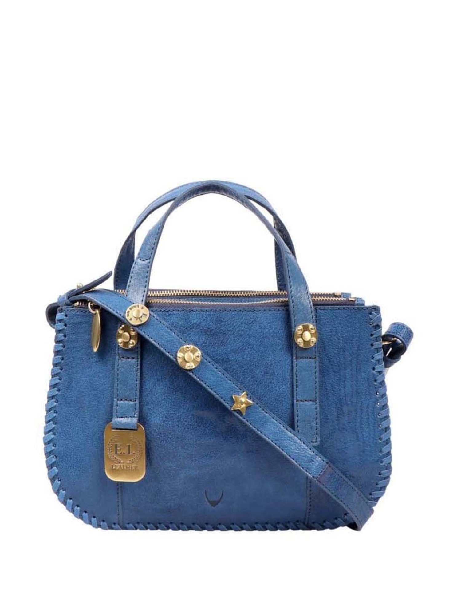 Hidesign Blue Solid Medium Handbag