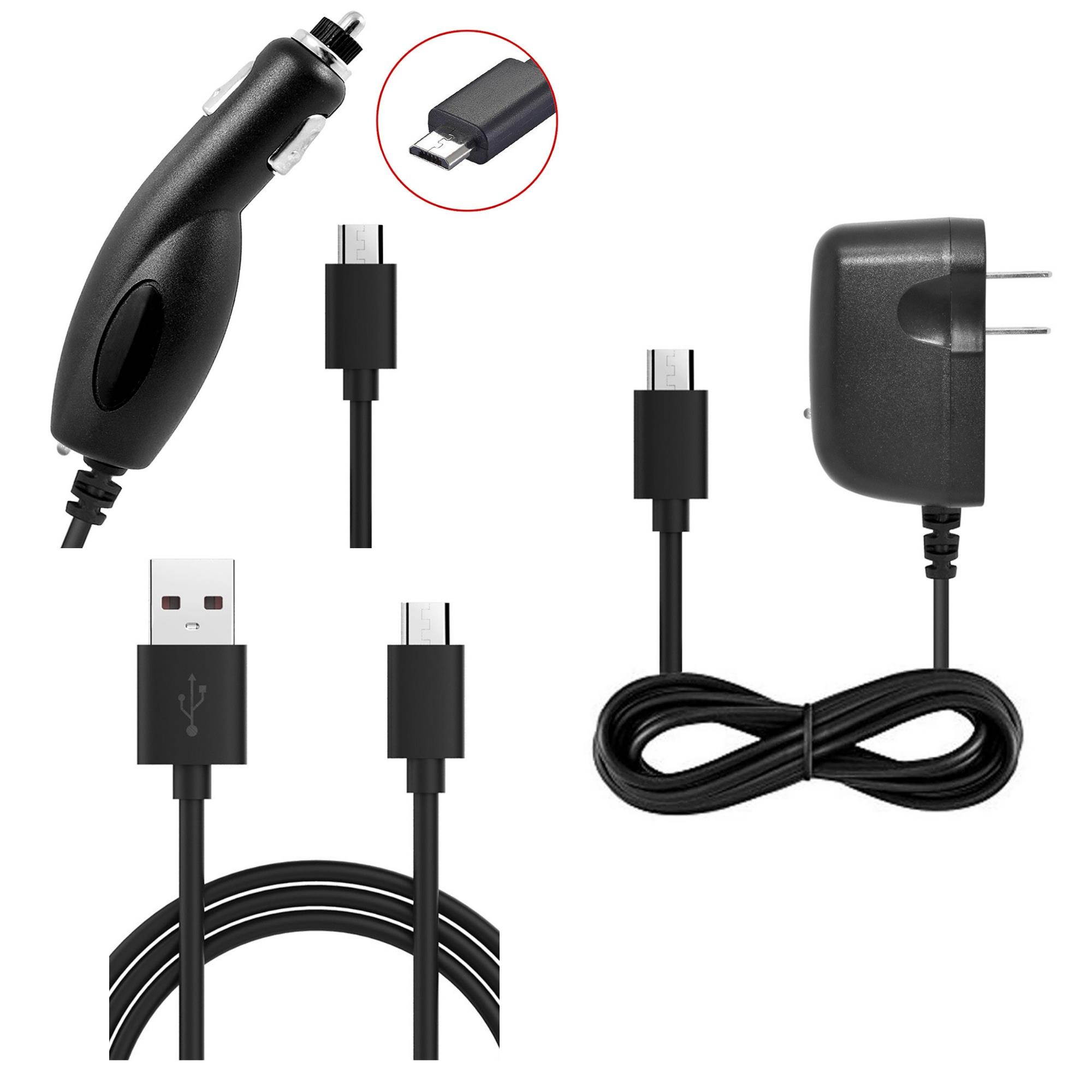 3in1 Accessory Kit Car+Home Charger+USB Charging Power Cable For HTC Desire 830 Black