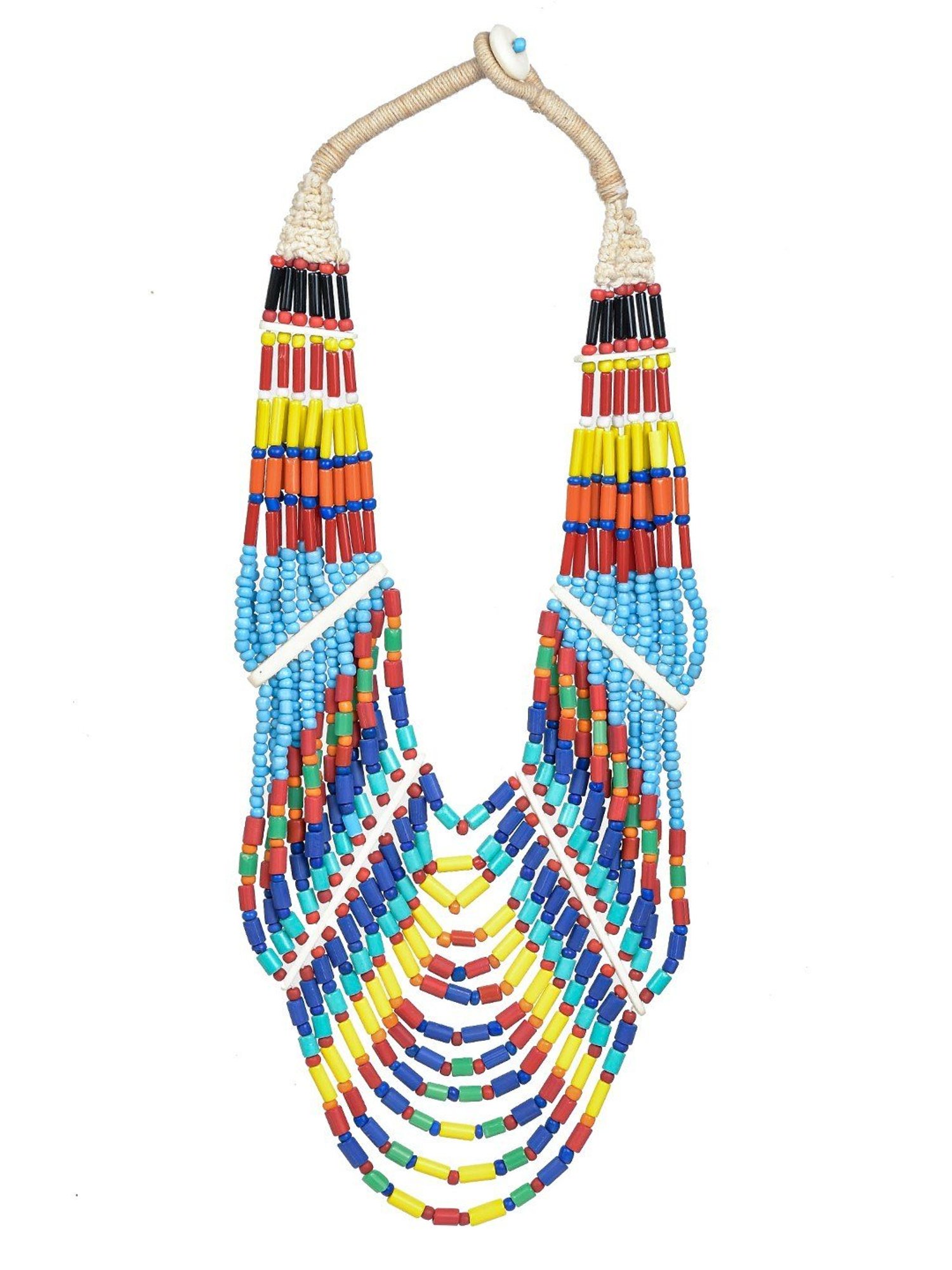 Imli Street Multicolor Vintage Naga Beaded Tribal Necklace