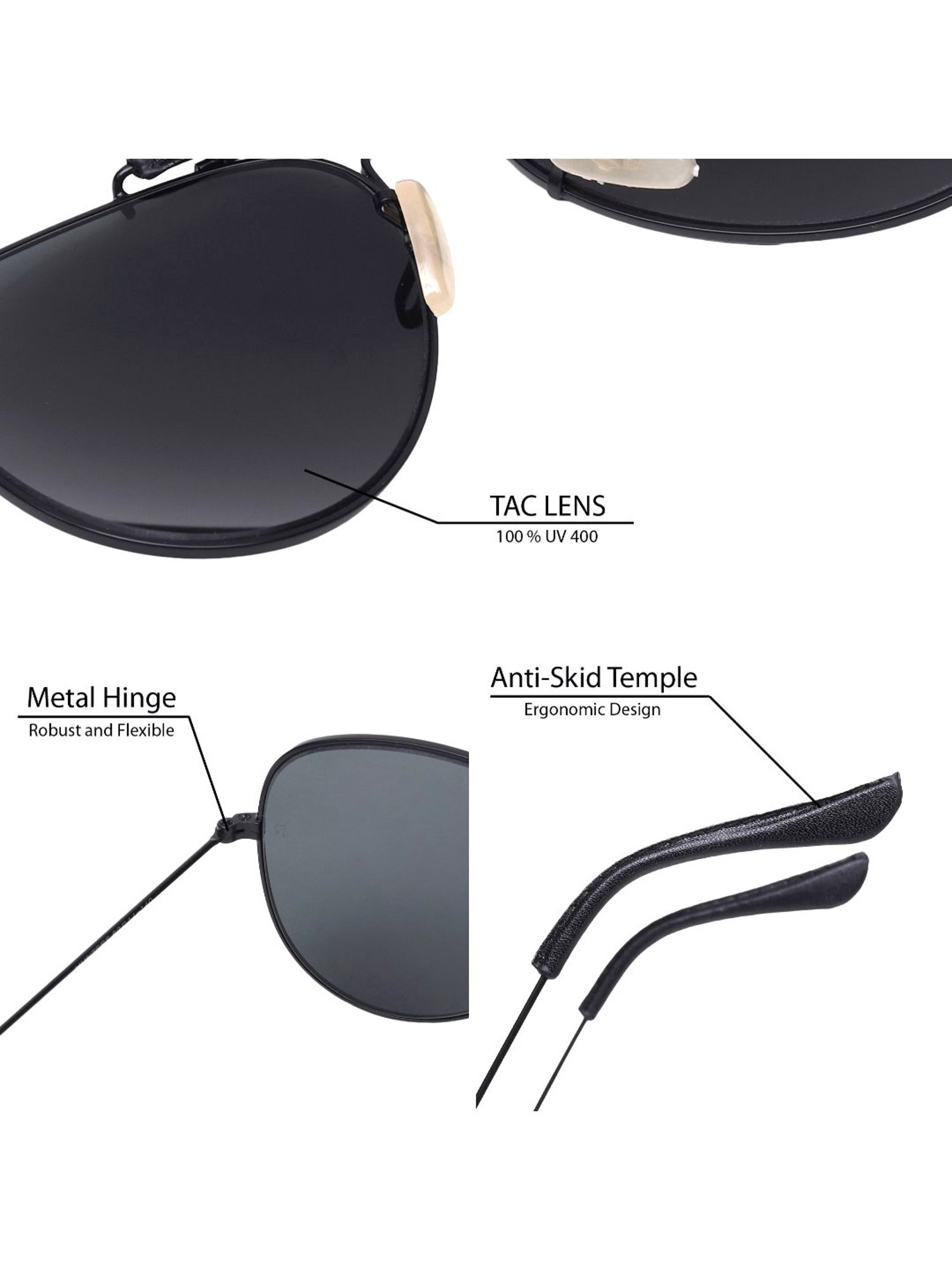 Opium Grey UV Protection Square Sunglasses for Women