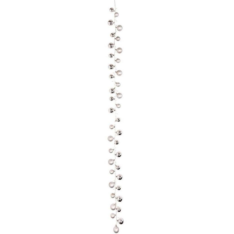 Plow & Hearth - Lighted Single-Strand Shatterproof Garland with LEDs and Ornaments - Silver