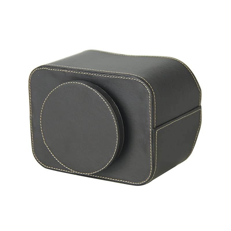 Spinning Remote Control Holder, Remote Controller Holder, Remote Caddy, Media Storage Organizer, Spinning Remote Control Organizer, 7.3X 5.5 x 6 inches, Brown PU Leather