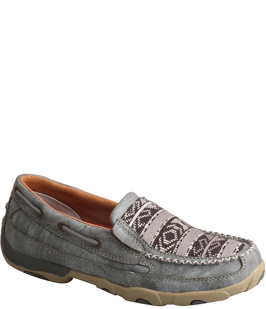 Twisted X Women's Printed Leather Slip-On Driving Mocs