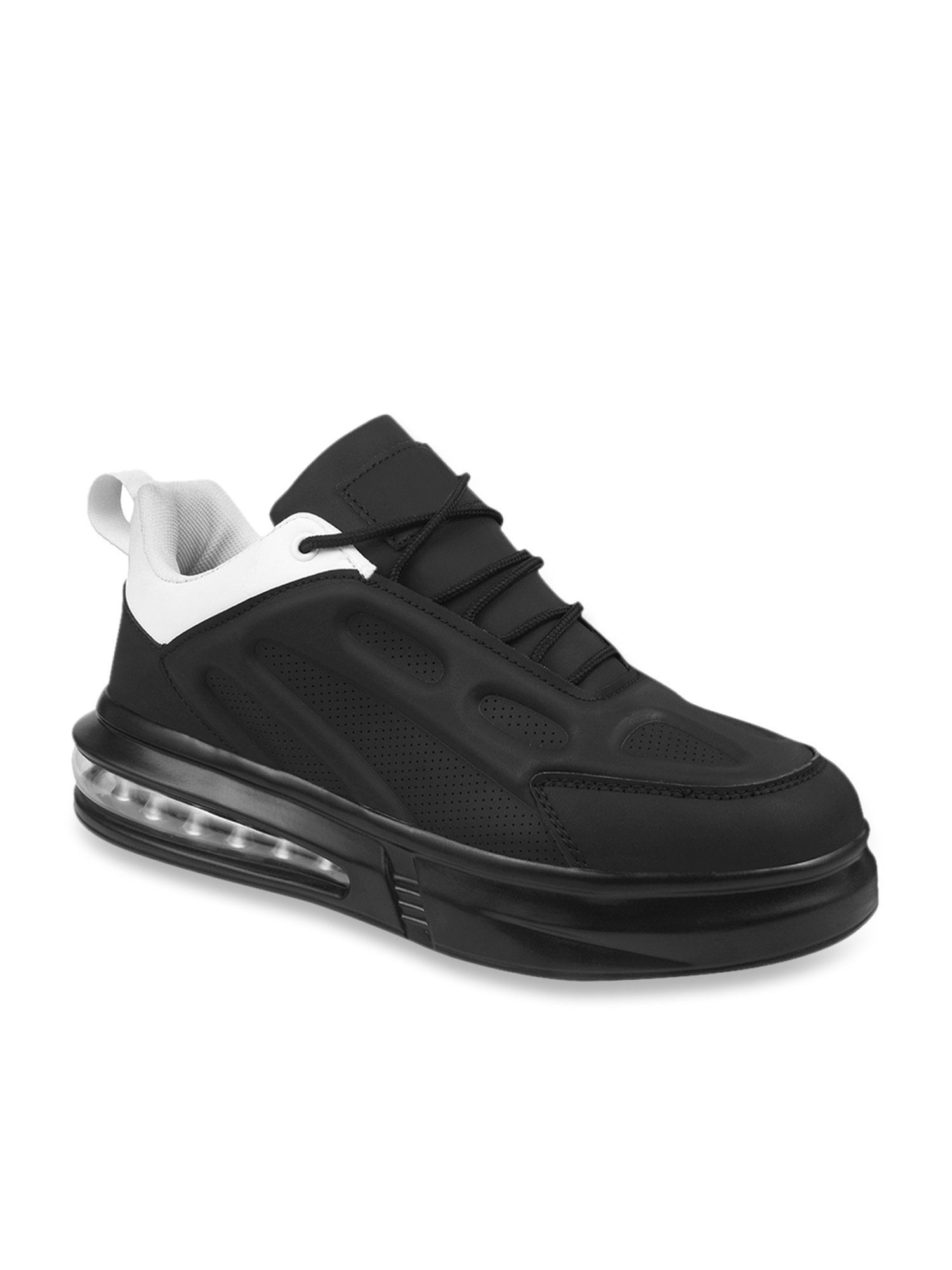 The White Pole Men's Jet Black Casual Sneakers