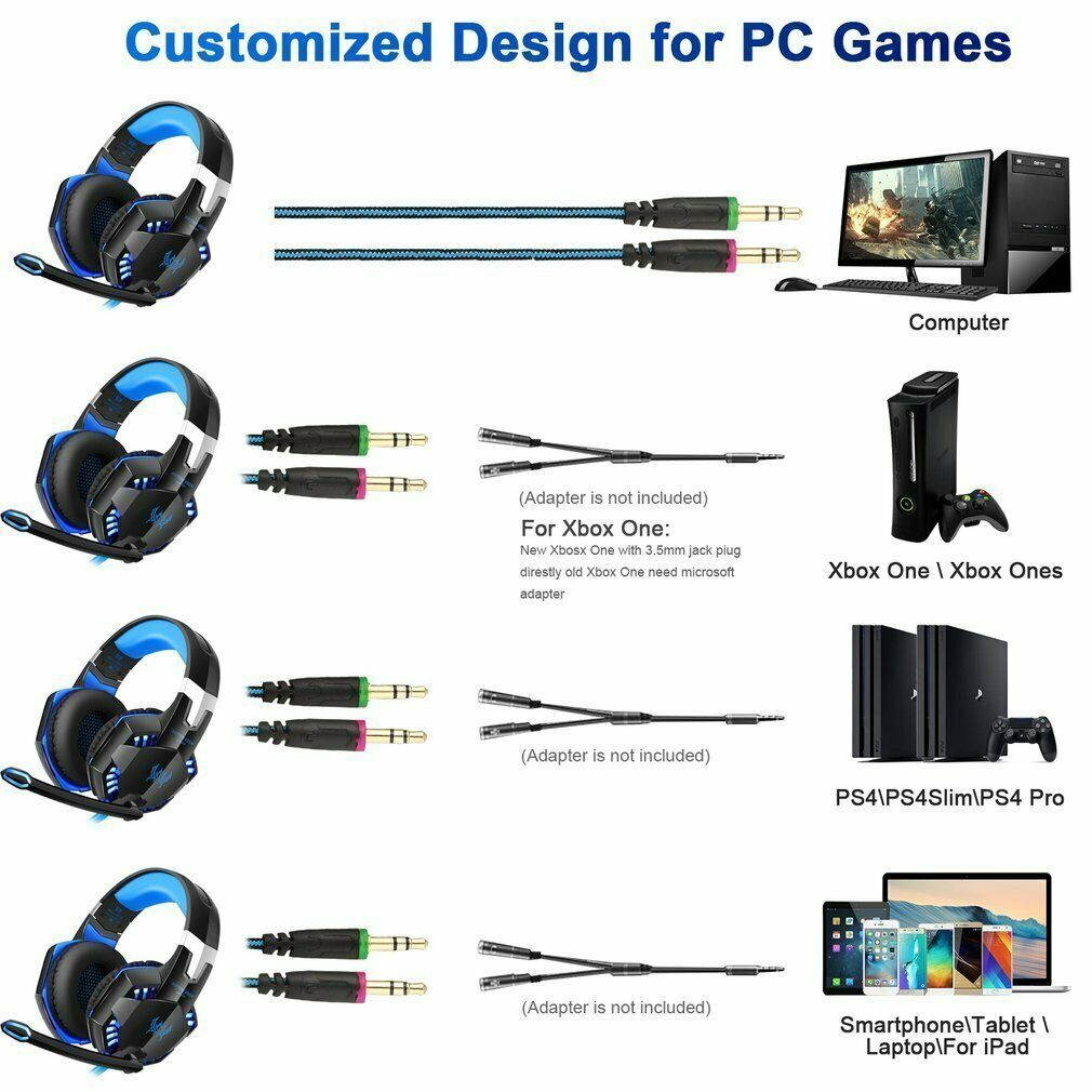 Over-ear Game Gaming Pro Headphone Headset Earphone for G2000 & Stereo Bass BP
