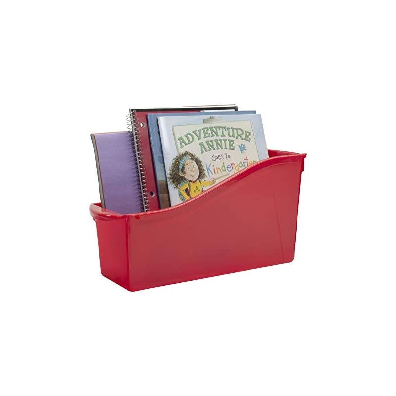 Large Book Bin, Linking Storage Bin, Dry Erase Surface, 14.3 x 7 x 5.3 Inches, STEM Assortment, 6-Pack (70110A06C)