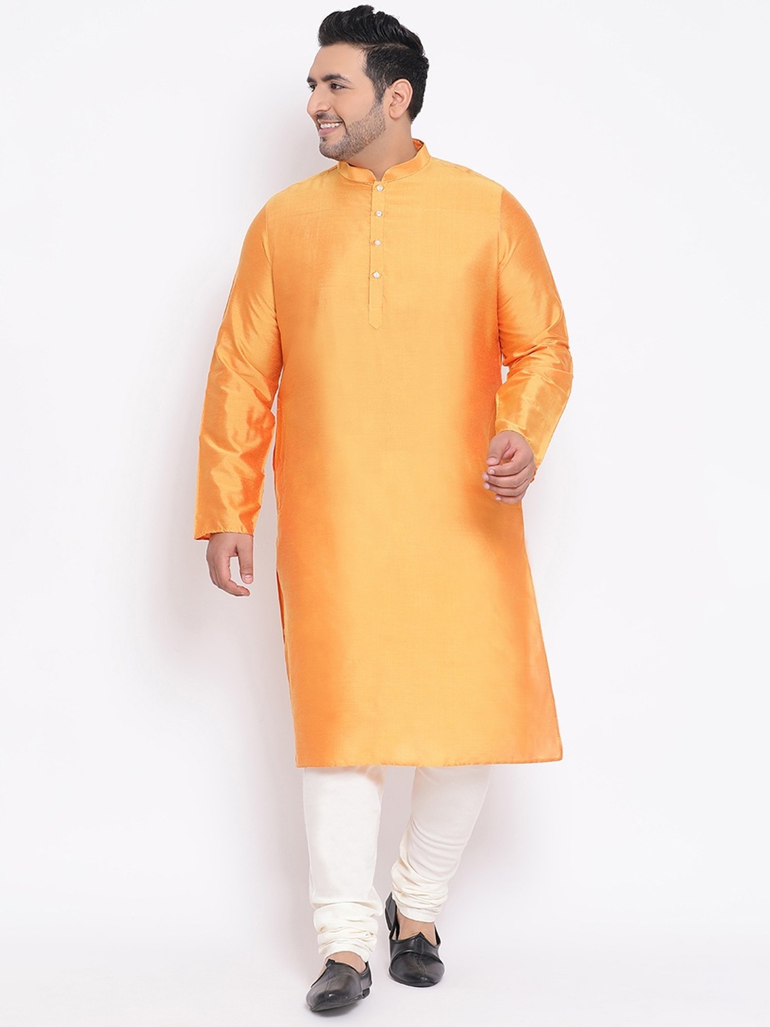 KISAH PLUS Yellow Regular Fit Printed Kurta Set With Jacket