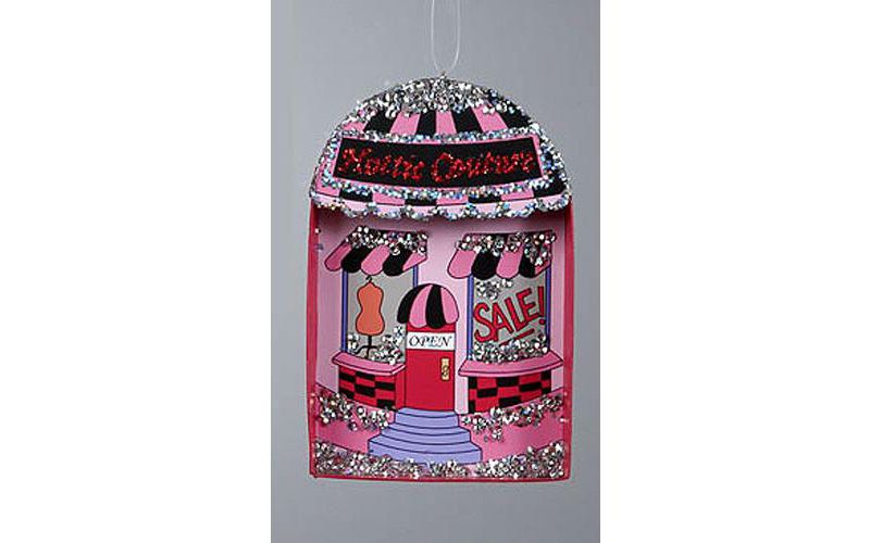 Kurt S. Adler Fashion Avenue Hot Pink Glitter "Hottie Couture" Christmas Ornament 5"