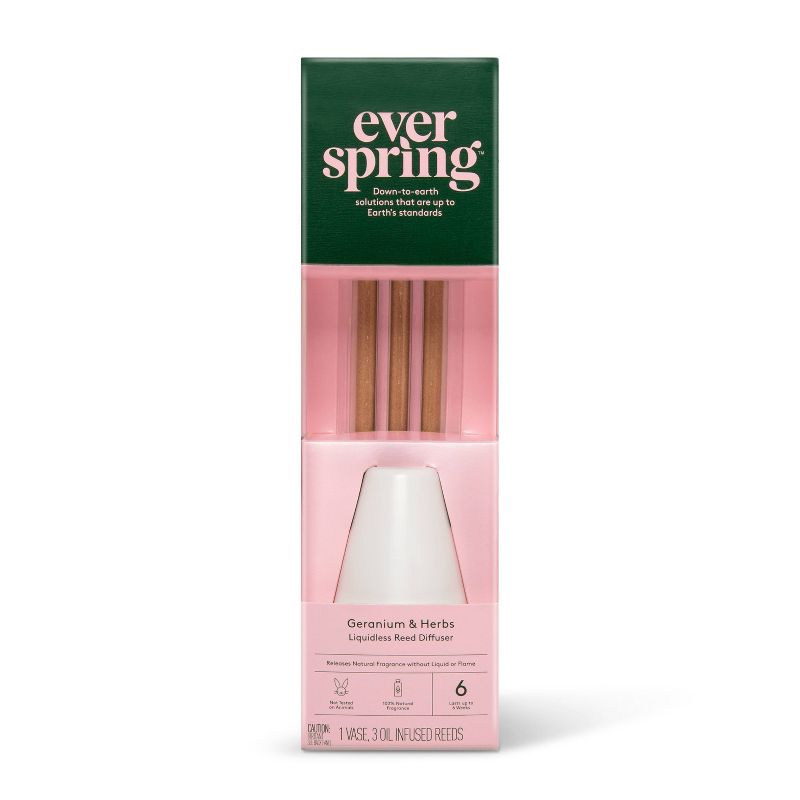 Liquidless Reed Diffuser - Geranium & Herbs - Everspring™