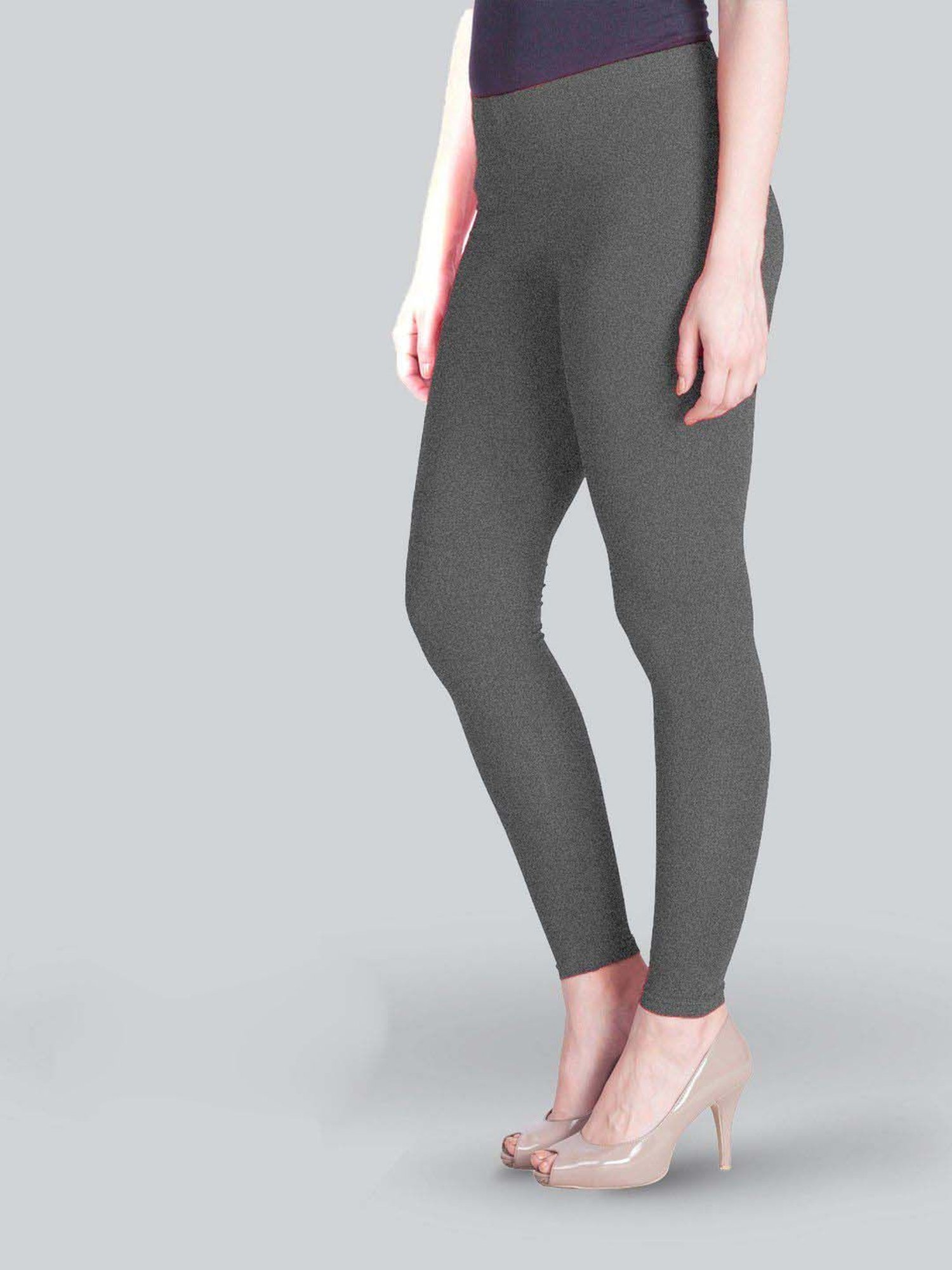 Lyra Grey Cotton Ankle Length Leggings