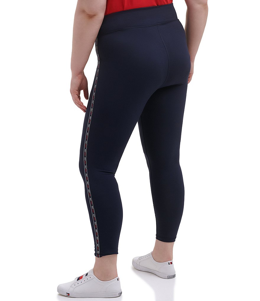 Intro Plus Size Splash Tie Dye Loop Strap Hem Detail 7/8 Ankle Pull-On Leggings