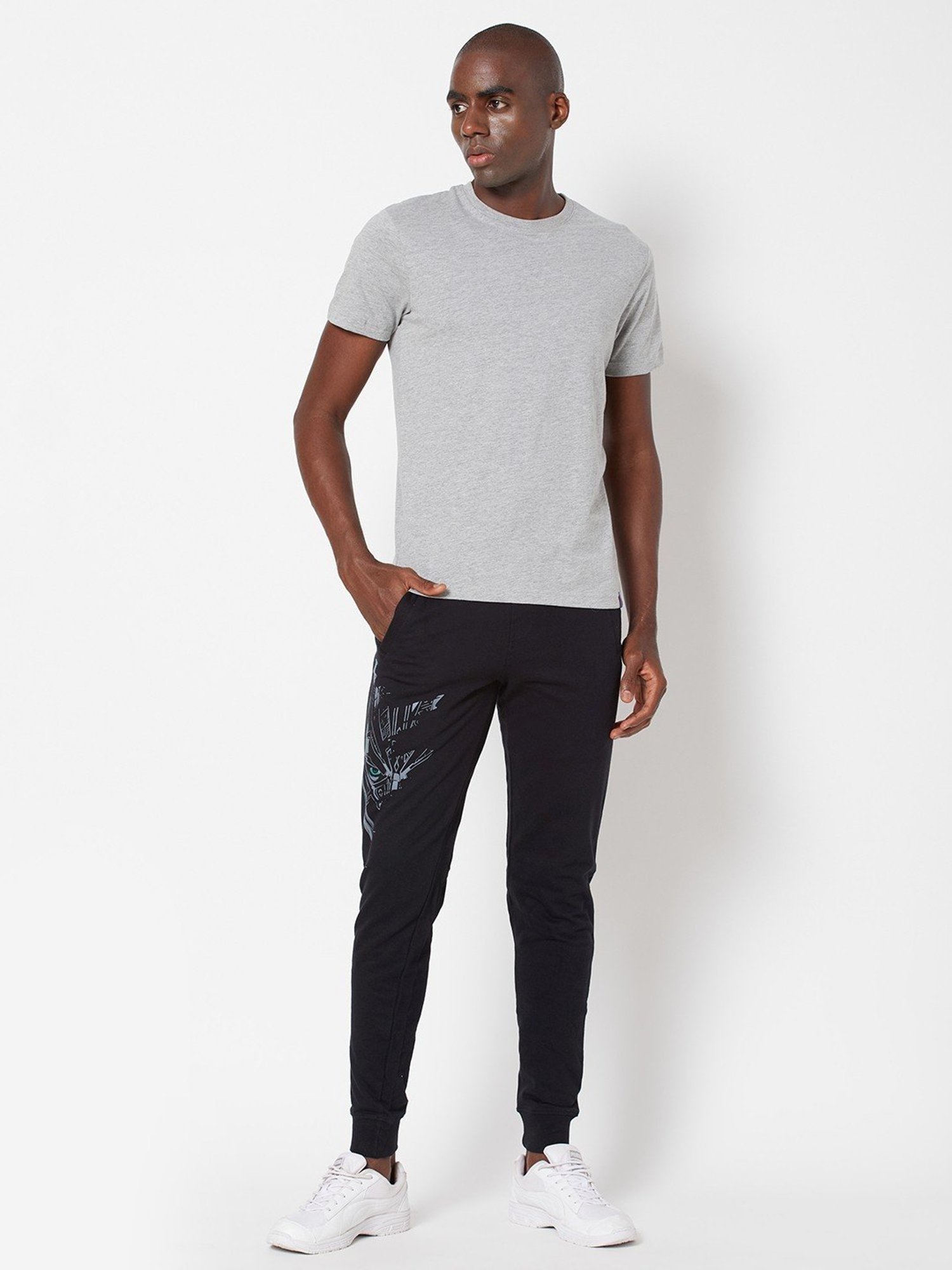 Sporto Grey Melange Regular Fit T-Shirt