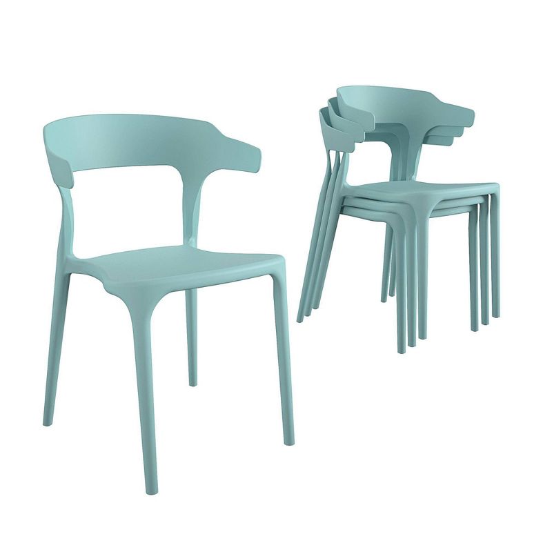 Felix 4pk Indoor/Outdoor Stacking Chairs - Aqua Haze - Novogratz