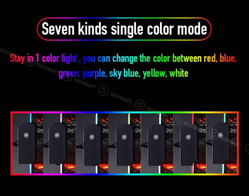 RGB Gaming Mouse Pad Large XL Red Dragon Pattern Computer Desk Mat Pad with LED Backlight For PC Laptop support Custom