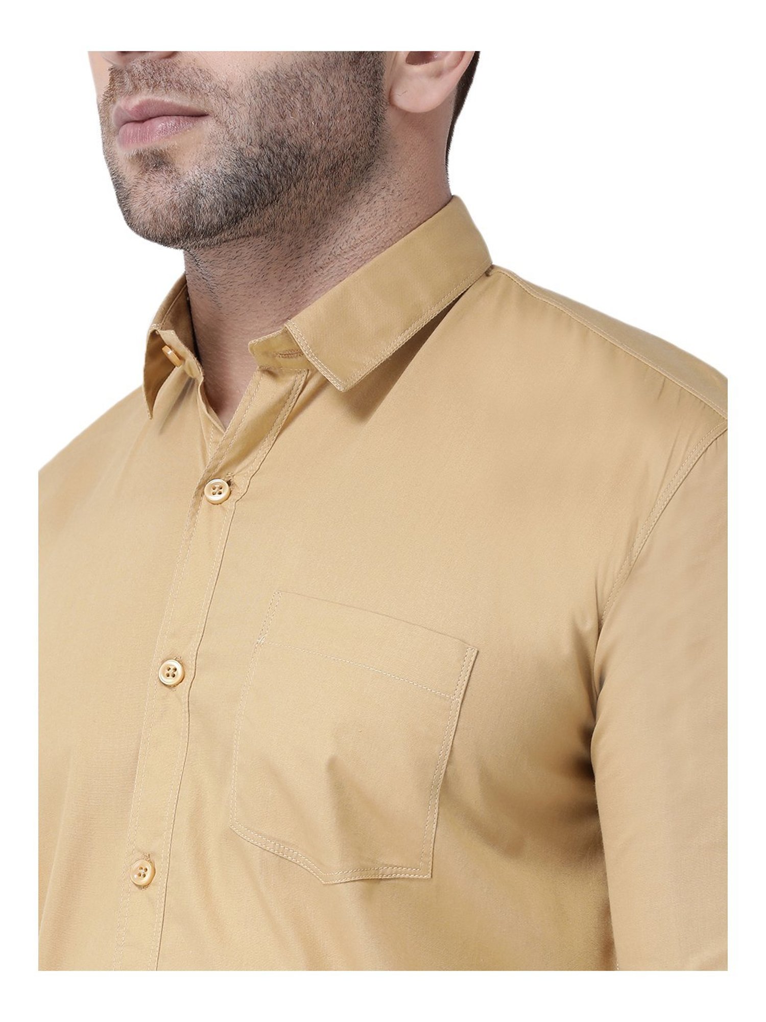 Hang Up Khaki Cotton Slim Fit Shirt